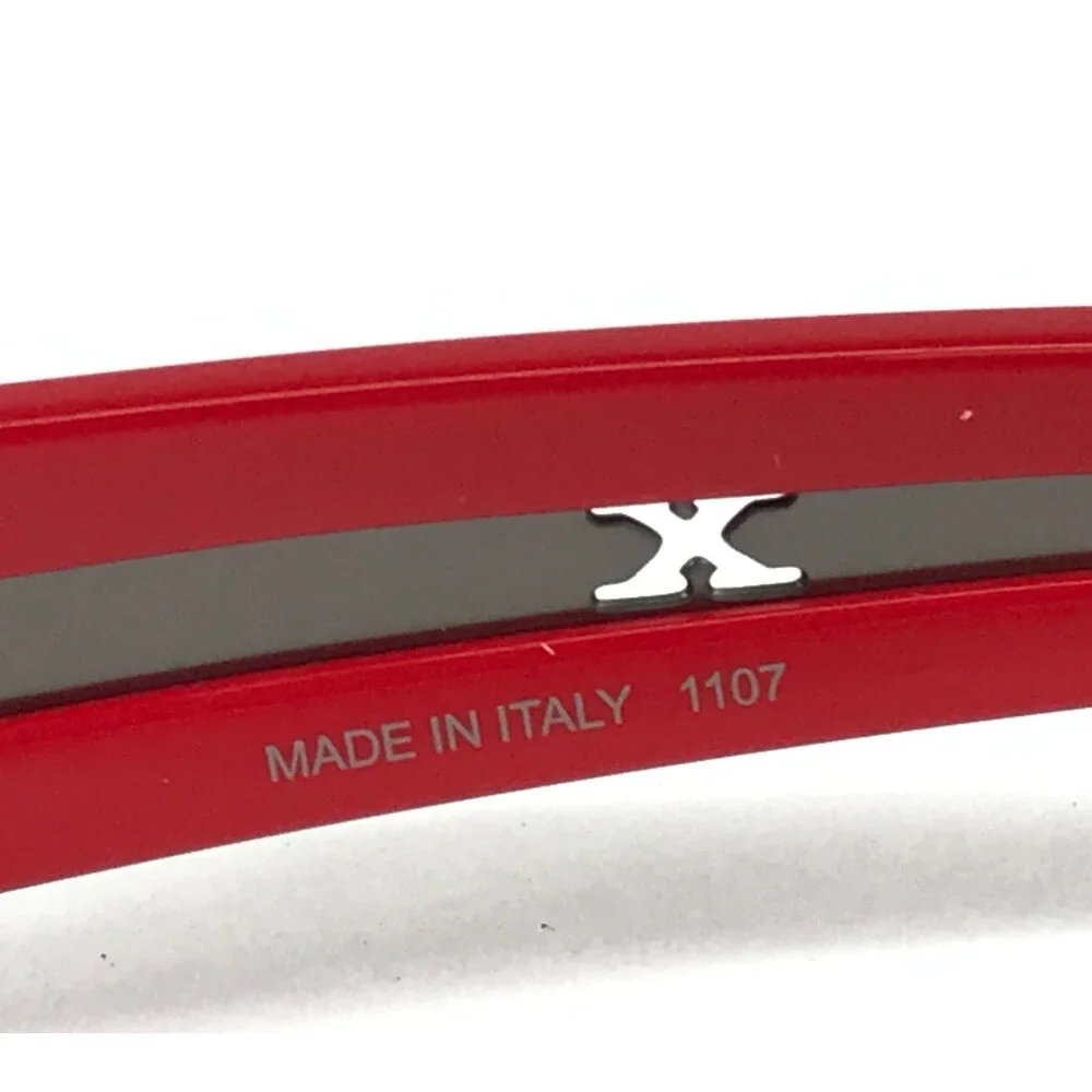 Exalt Cycle Eyeglasses Frames EXMAX C3 1107 Silver Red Black Rectangle 52-17-135